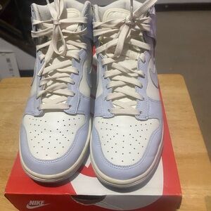 Nike Dunk High in Gray and Pale Ivory